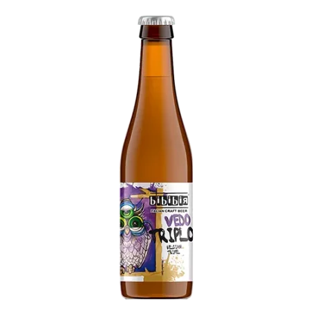 BIBIBIR VEDO TRIPLO  
8,4% Birra color oro con schiuma bianca e persistente caratterizzata da un aroma ricco con note di malto e un marcato profumo erbaceo di luppolo.